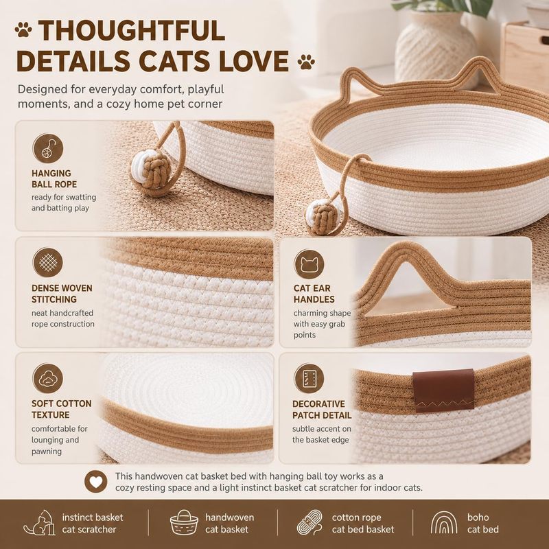 35/40/46cm Handwoven Cotton Ro - Furniture Hardware For Bed review and price