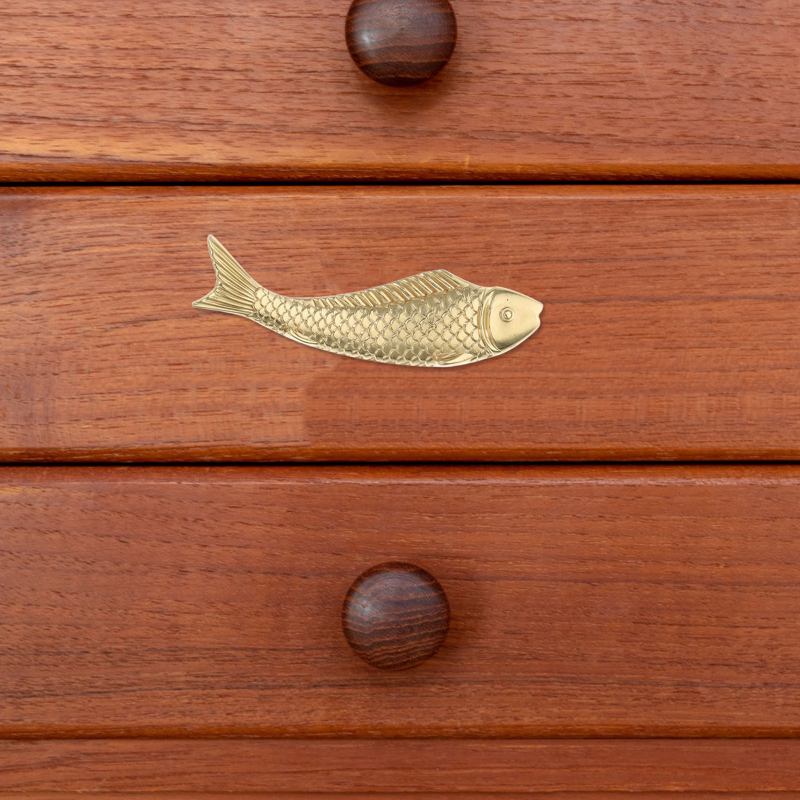 Fish Brass Cabinet Handles Dec - Unique Furniture Hardware Pulls review and price