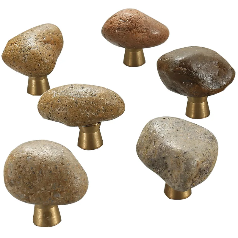 1 Pc Unique Natural Stone + Zi - Unique Furniture Hardware Pulls review and price